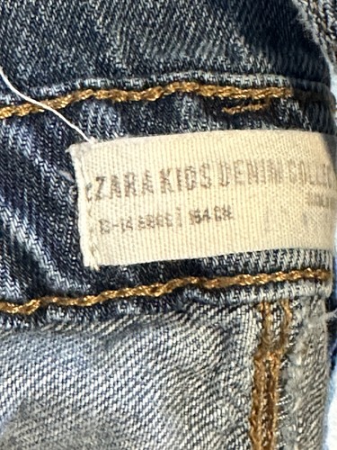 ZARA Kids Denim Collection Overall Denim Wrap Skirt Age 13-14 164cm Blue Raw Hem - Picture 10 of 10