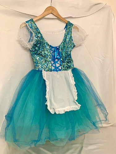 Lot of 4 Ballet Costumes Peasant Style Blue Adult Small with Headpieces
