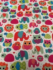 *Clearance* digital OWL/ELEPHANT  print 60" wide poly/cotton new in 2 last rolls