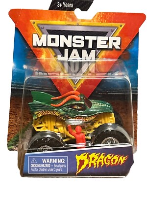 NEW 2019 SPIN MASTER MONSTER JAM 1:64 MONSTER TRUCK DRAGON WITH FIGURE, POSTER