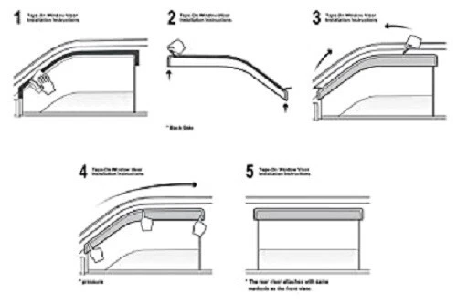 Visera de puerta de viento de lluvia de coche deflector irrompible PARA Hyundai Grand Grand I-10 Ni Foto 3 de 4