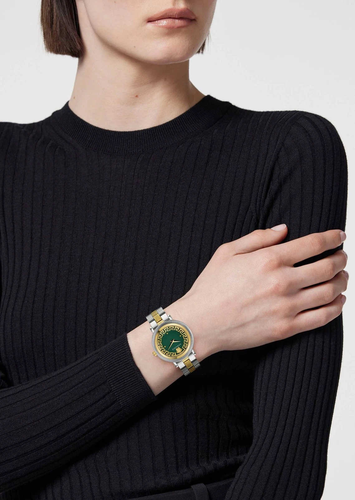 Versace Orologio al Quarzo GRECA FLOORISH VE7F00523 Orologio da Donna Bicolore con Vetro Zaffiro Swi