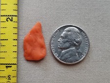 GENUINE BEACH SEA GLASS SURF TUMBLED FIRE ORANGE CITRUS FROSTED VERY RARE S01