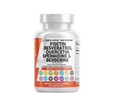 Clean Nutraceuticals Fisetin Resveratrol Quercetin All-In-One 60 Caps Exp 10/25