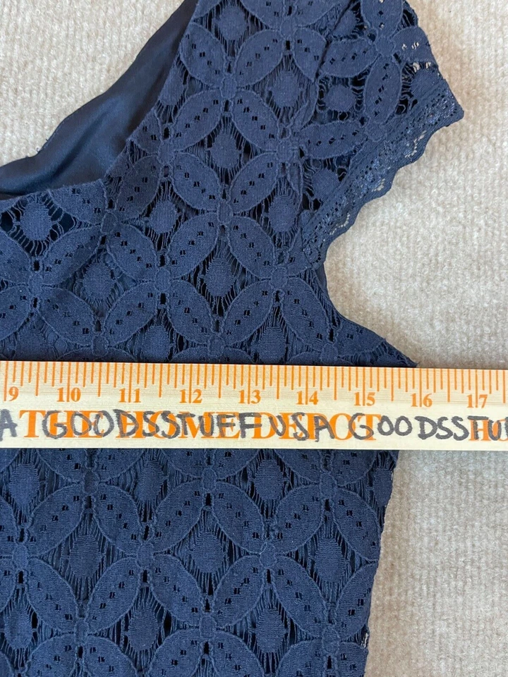 Vestido AB STUDIO talla 8 con cordones floral azul marino Foto 4 de 4