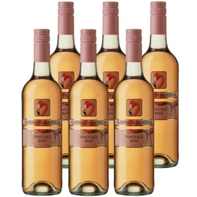 6 Flaschen Game of Africa Pinotage Rose 0,75l 12,5% vol Rosewein Südafrika