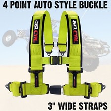 Off-road Harness 3 4-point Seat Belt Push Button Sewn In Pads Ez Adjust Yellow