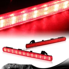 For 2009-2014 Acura TSX Red Lens 48-LED Rear Bumper Reflector Brake Lights Lamps