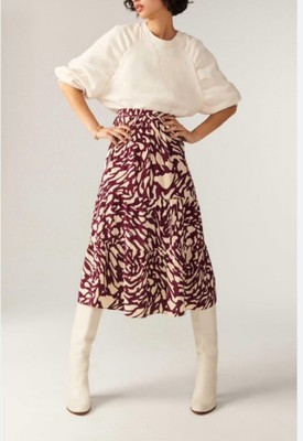 NEW BASH Jupe Gianna gathered printed crepe midi skirt  Size 2