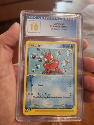 POP 11) CGC 10 PRISTINE 2003 Pokemon EX Dragon Corphish 54/97