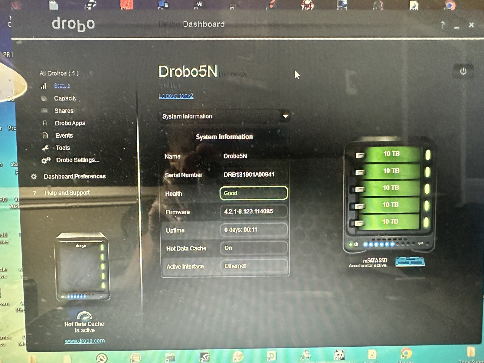 Drobo 5N DRDS4A Diskless With Power Supply 64GB cached SSD eBay