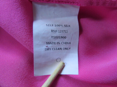 RORY BECCA ~ Size S ~ Neon Pink! 100% SILK Sleeveless HHOK & EYE