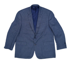 Croft  Barrow Mens Blue Nailhead Blazer Notch Lapel 2 Button Jacket Blazer 46R