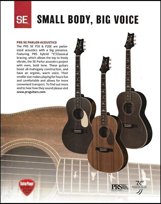 PRS SE Parlor Series P20 P20E acoustic guitar advertisement 2020 ad print
