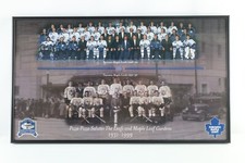 Vtg 90s Maple Leaf Gardens Toronto Maple Leafs Hockey Team Framed Poster 1931-99