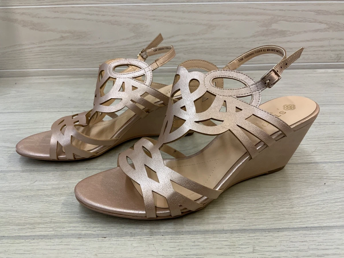 Studio Isola Florin Wedge Sandal Women s Size 10 M Bronze NEW