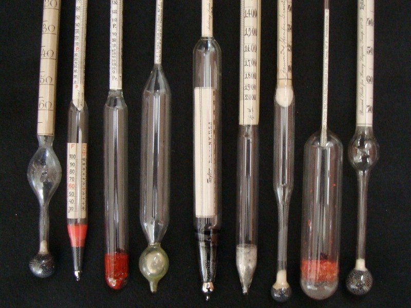 Eight Antique/Vintage Hydrometers