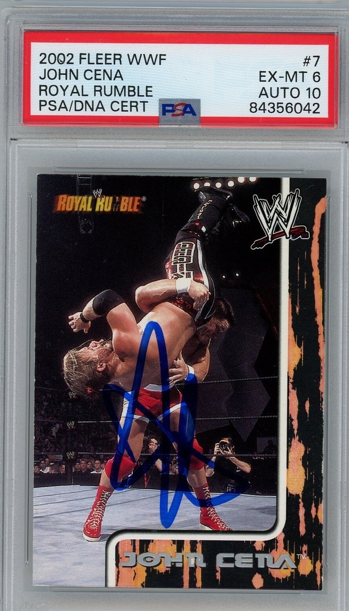 リクオ レベル1 Pレアカード POL-01 John Cena 2002 Fleer WWF Royal Rumble #7 Rookie Autograph PSA 6