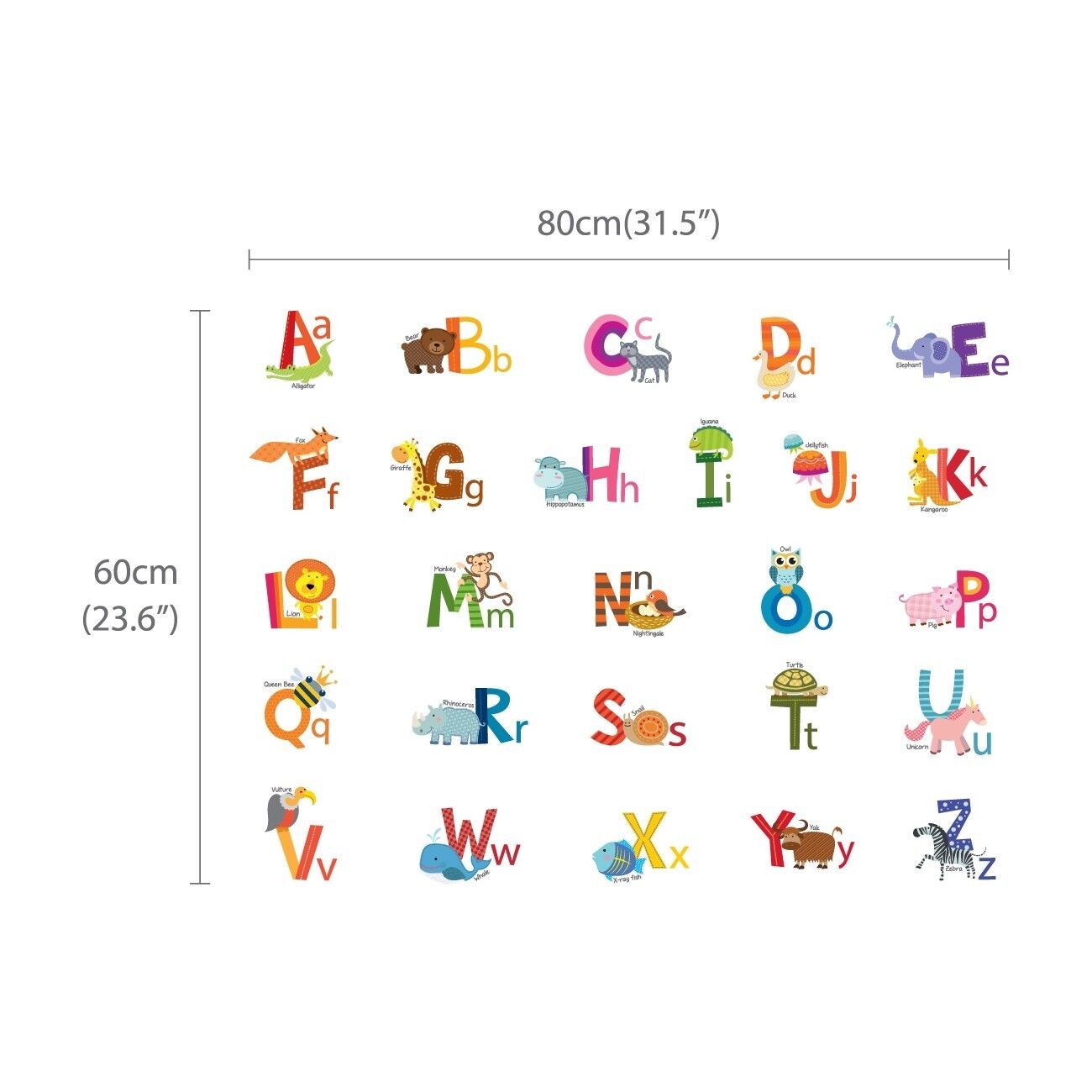 Animal ABC Stickers, Children's Wall Decal DB172 - Designed Beginnings