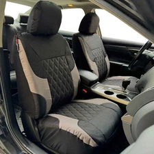 For Toyota Solara Car Seat Covers Waterproof Canvas Gray Black Diamond Pattern
