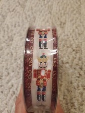 New NUTCRACKER Wired Christmas Ribbon 50 Yards x 1.5" FREE SHIP
