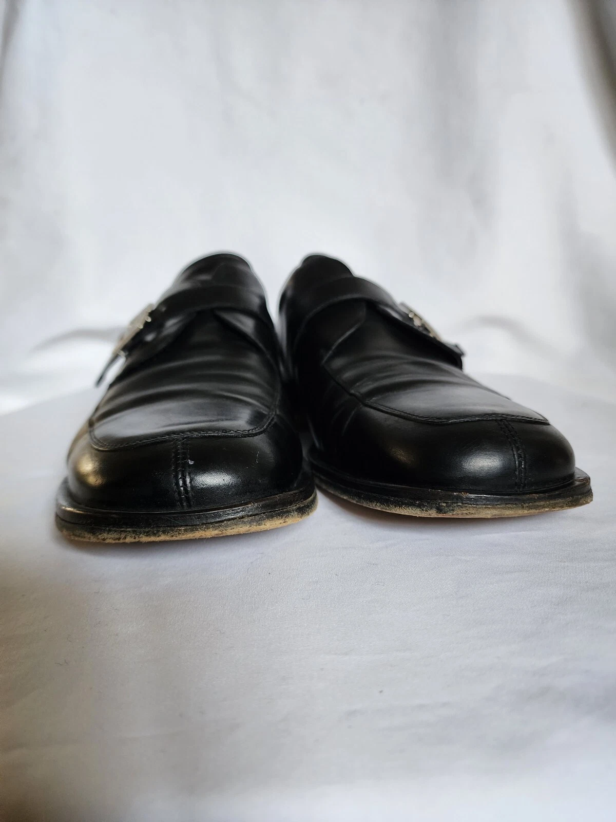 Scarpe vintage anni 90 Gianni Versace nere cinturino monaco logo taglia 8 da riparare