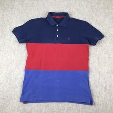 Carolina Herrera Polo Shirt Mens Size Medium Multicolor Stripe SS Cotton Faded