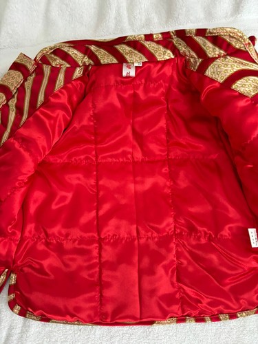 Little Girl's/Boys Chinese Red Silk Stripe Jacket Zhuoshang Brand - Picture 13 of 15