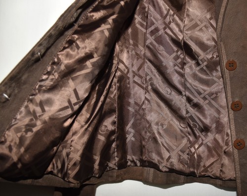 Jones New York Brown Suede with Embroidered Stripes Womens Button Jacket Size M - Picture 7 of 10