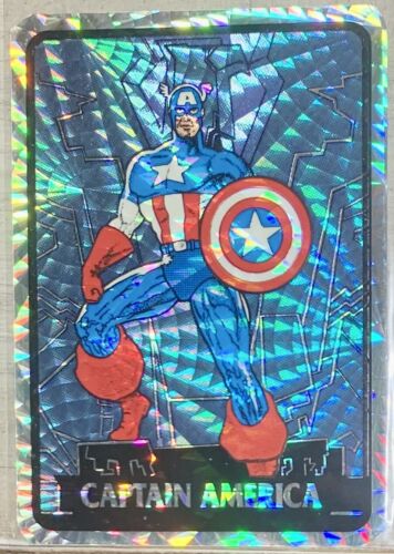 Marvel Masterpieces 1993 Captain America Vending Machine Prism Sticker Card - Picture 1 of 2