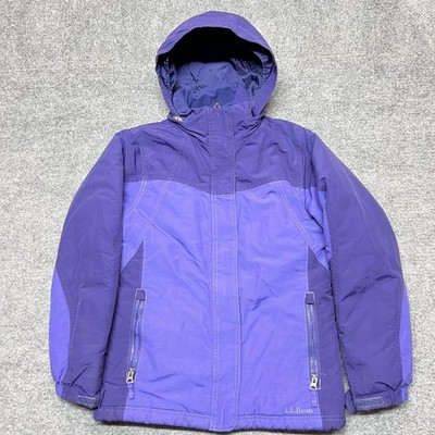 L.L. Bean Jacket Youth Medium 10/12 Purple Colorblock Hooded Insulated Ski