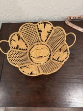 Vintage Handwoven Straw Basket