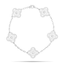 Van Cleef  Arpels Vintage Alhambra Bracelet 18k white gold Diamond 19cm