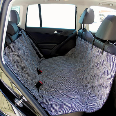 3-In-1 Back Seat Cover for Dogs, 100% Cotton Canvas Back Seat Hammock with Headr