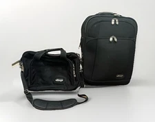 Lot Of 2 eBags 21" Wheeled Rolling Luggage & Black Laptop Messenger Bag