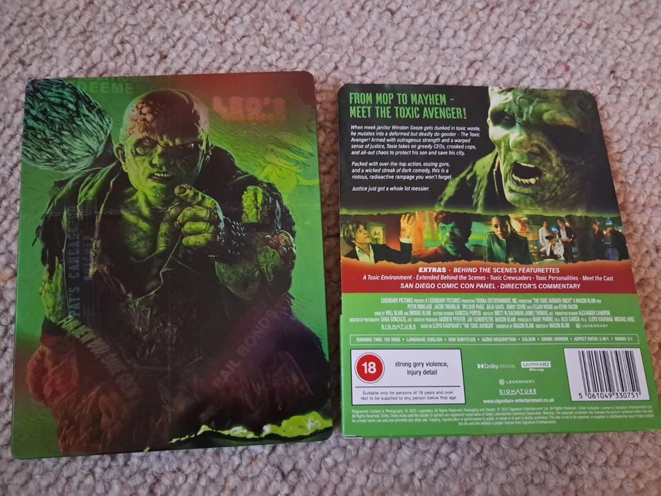 The Toxic Avenger Uncut 4K UHD Bluray Steelbook Ltd Ed Dinklage Kevin Bacon Wood - Image 2 of 4
