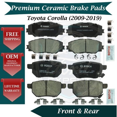 Bosch OEM Front & Rear Brake Pads For 2009-2019 Toyota Corolla 9  Year Warranty