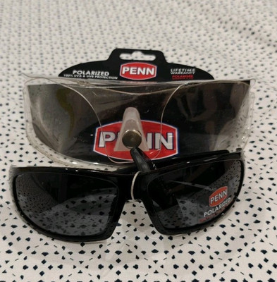 Penn Legion Polarized Angler Fishing Sport Wrap Around Sunglasses UVA/UVB Smoke