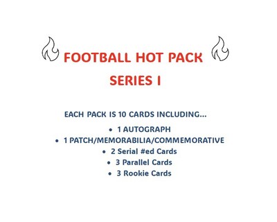  Football Hot Pack Series 1  1 Auto, 1 Mem, 2 #ed, 3 Parallels, & 3 RCs!
