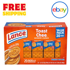 Lance ToastChee Peanut Butter Sandwich Crackers 20 Packs 6 Sandwiches Each