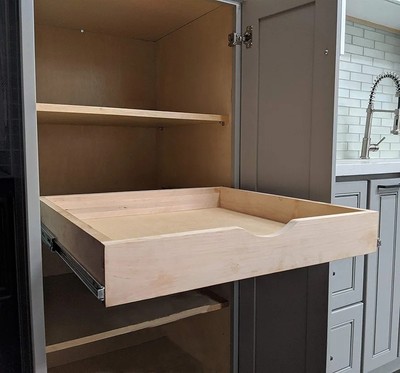 Wooden Drawer Box Organizer Pull Out Under Cabinet Sliding Shelf Roll Out Tray