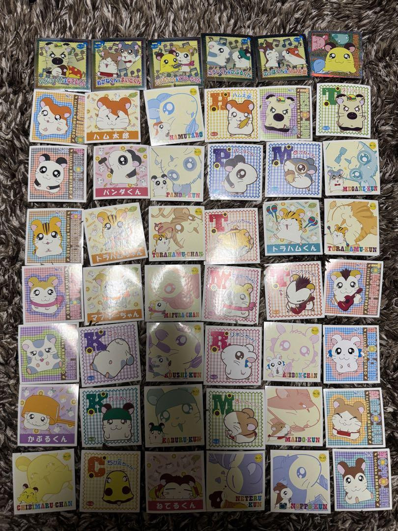Retro Hamutaro Tottoko Hamtaro Amada Seal Sticker Set of 48 Lot