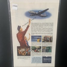 Vintage 1946 Monsanto From Finger Tips To Wing Tips Ad Advertisement