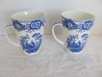 Spode Blue Room Collection -England-Girl at Well-14 oz -4 3/4'' Mugs-Set of 2