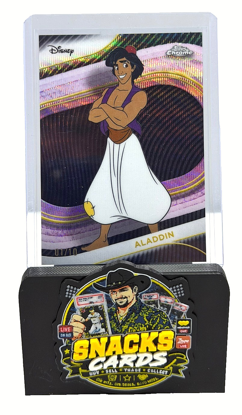 ALADDIN 01/10 #184 RAYWAVE BOOKEND BLACK, PINK & GOLD DISNEY TOPPS CHROME