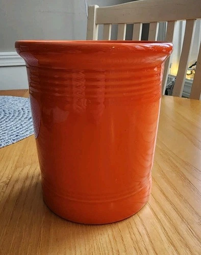 Fiesta Ware Utensil Crock poppy orange Homer Laughlin new style