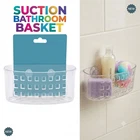 Clear Shower Caddy Suction Cup No-Drilling Removable Bathroom Wall Shelf Basket