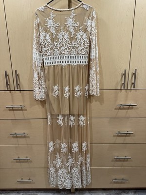 chinese dress ladies Sexy Deep V-Neck Lace Maxi Dress – Elarmoire main image 0