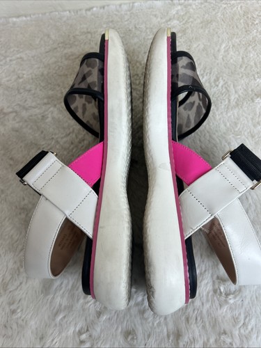 Cole Haan Grand Ambition Sz 6 B Carmel Flat Sandals Slingback Black Pink - Afbeelding 8 van 9