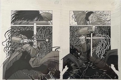Hellsing Reion Manuskript D Kota Hirano Große Ausstellung Original Kunst